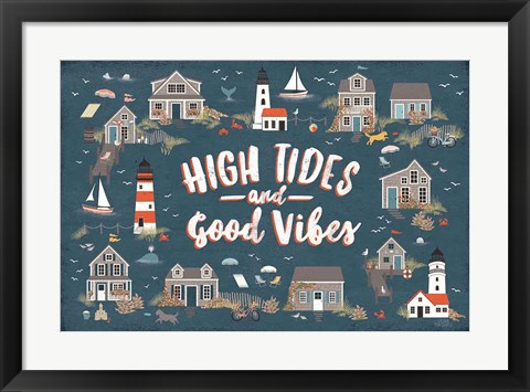 Framed Seaside Village IV Print