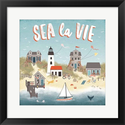 Framed Seaside Village III Print