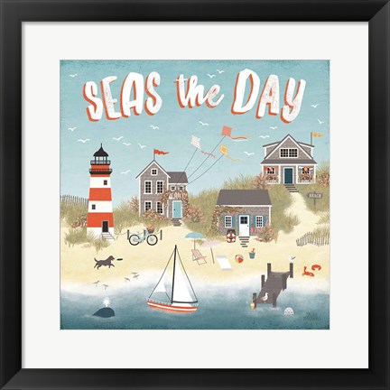 Framed Seaside Village II Print