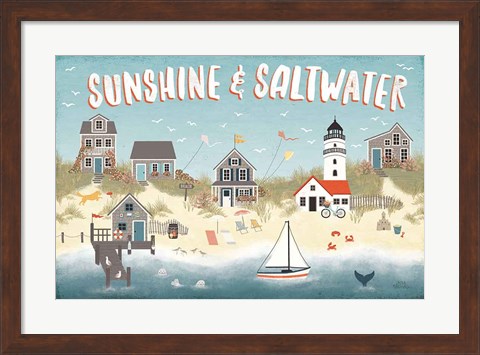 Framed Seaside Village I Print