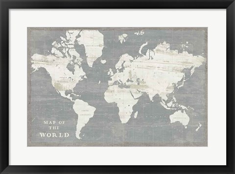 Framed Slate World Map Print