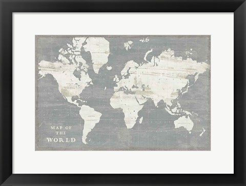 Framed Slate World Map Print