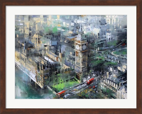 Framed London Green - Big Ben Print