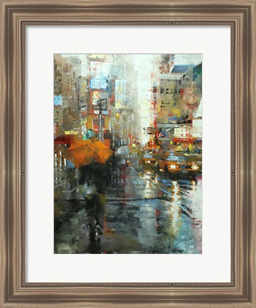 Framed Manhattan Orange Umbrella Print