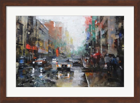 Framed Montreal Rain Print