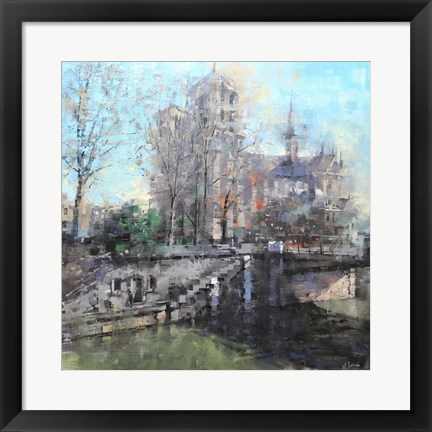 Framed Notre Dame on the Seine Print