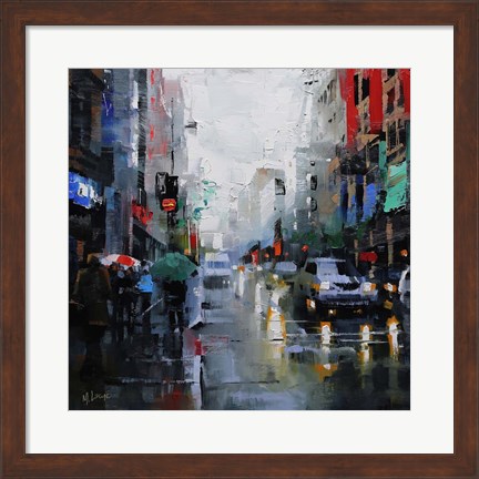 Framed St. Catherine Street Rain Print