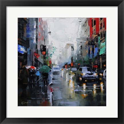 Framed St. Catherine Street Rain Print