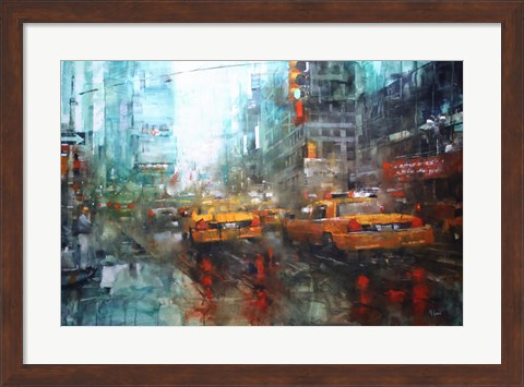 Framed Times Square Reflections Print