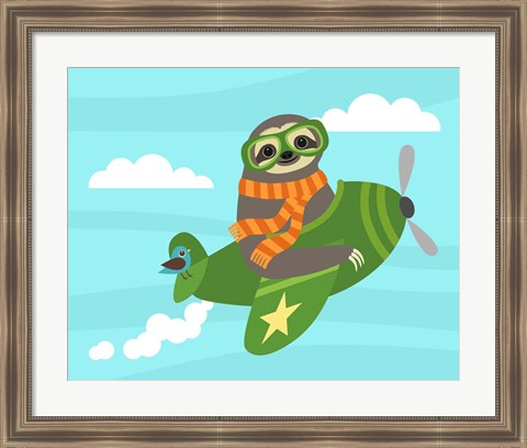 Framed Airborne Sloth Print