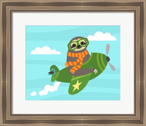 Framed Airborne Sloth Print