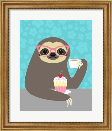 Framed Diva Sloth Print