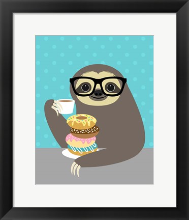 Framed Snacking Sloth Print