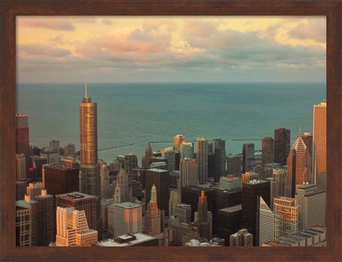 Framed Sunset in Chicago Print