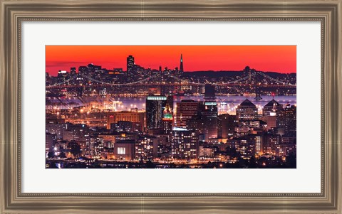 Framed Oakland SF Twilight Print