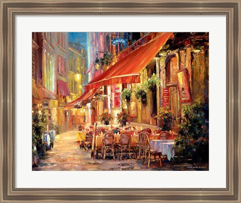 Framed Cafe in Light Print