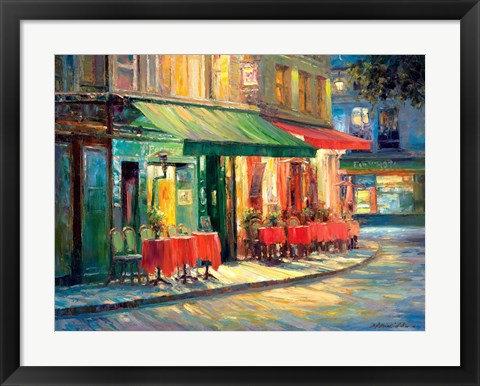 Framed Red &amp; Green Cafe Print