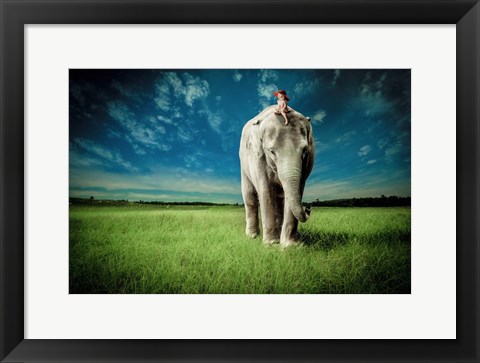 Framed Elephant Carry Me Print