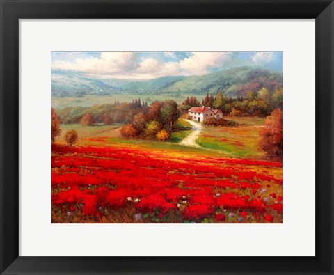 Framed Poppy Fields Afar Print