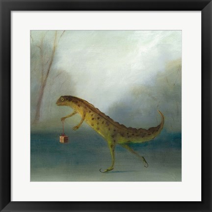 Framed Yuletide Newt Print