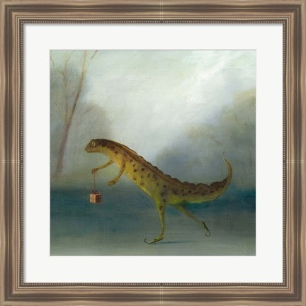 Framed Yuletide Newt Print