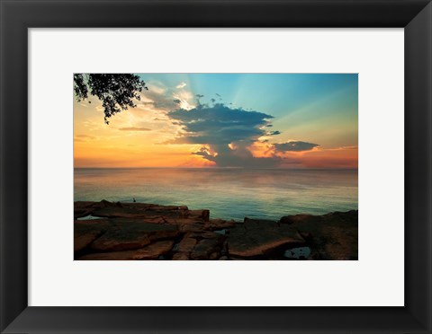 Framed Tranquil Overlook Print