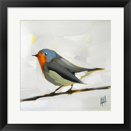 Framed Robin on Wire Print