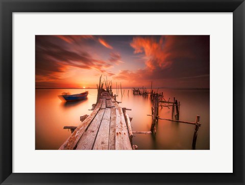 Framed Red Sunset at Carrasqueira, Alentejo Print