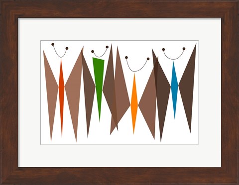 Framed Butterflies - Browns Print