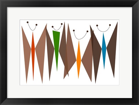 Framed Butterflies - Browns Print