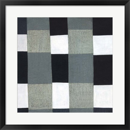 Framed Gray Plaid 1 Print