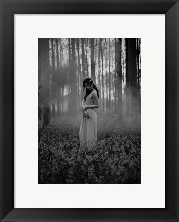 Framed Girl in the Woods Print