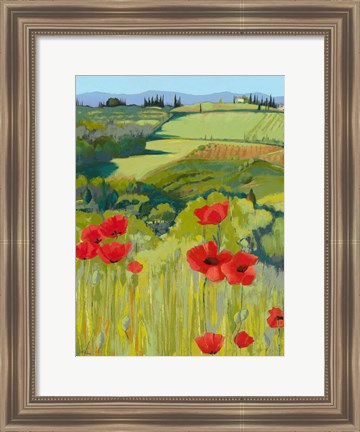 Framed Field of Poppies Print