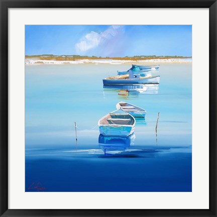 Framed River Moorings Print