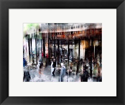 Framed Busy Sidewalk Print