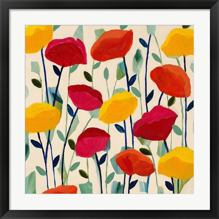 Framed Cheerful Poppies Print