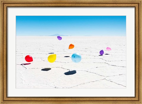 Framed Balloons Three, Salar de Uyuni, Bolivia Print