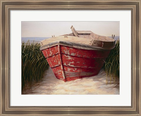 Framed Red Boat Print