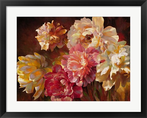 Framed Peonies in Pastel Print