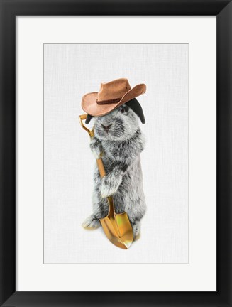 Framed Rabbit Farmer Print