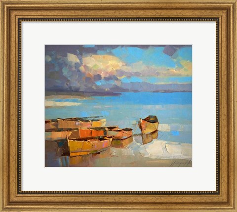 Framed Fishing Boats Print