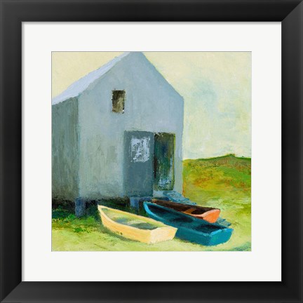 Framed Boat House Print