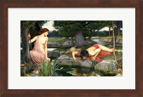 Framed Echo and Narcissus, 1903 Print