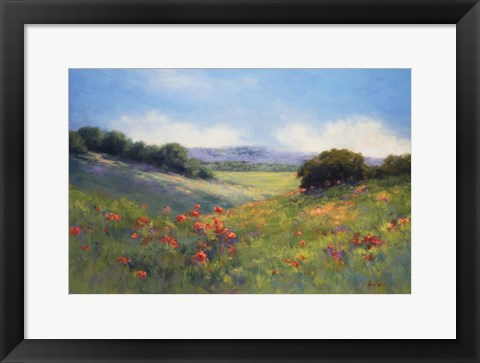 Framed Poppies with a View Print