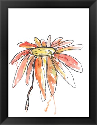 Framed Orange Modern Botanical Print