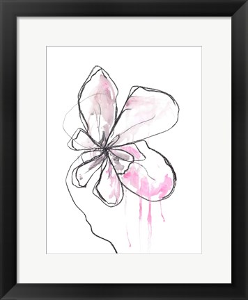 Framed Pink Modern Botanical Print