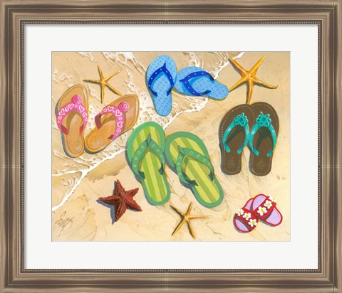 Framed Flip Flop Family Print