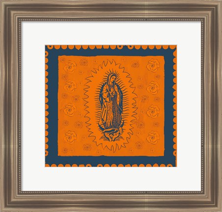 Framed Orange and Blue Mary Print