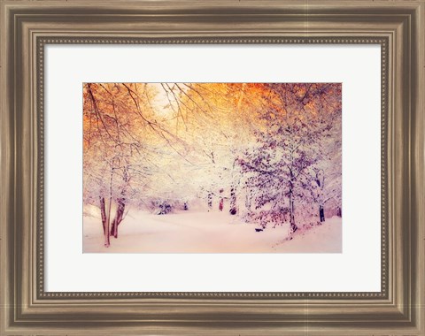 Framed Snowy Sunrise Print