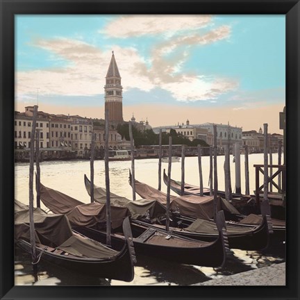 Framed Campanile Vista with Gondolas Print